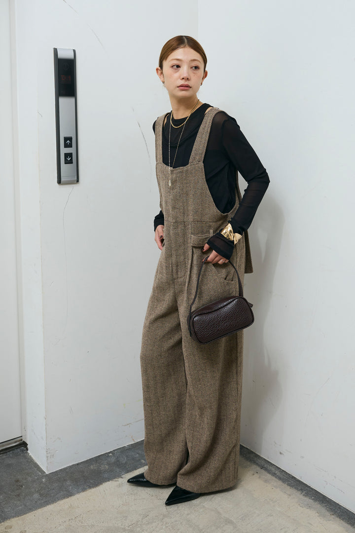 [予約/SET]レイヤードトップス+ストライプコンビネゾン(2set)