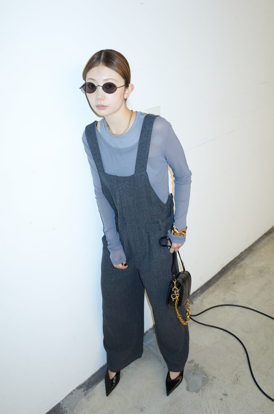 [予約/SET]レイヤードトップス+ストライプコンビネゾン(2set)