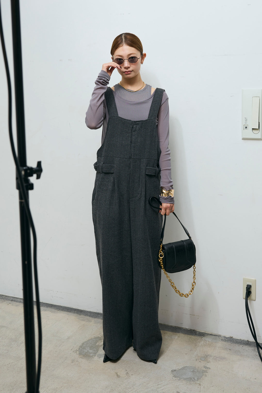 [予約/SET]レイヤードトップス+ストライプコンビネゾン(2set)