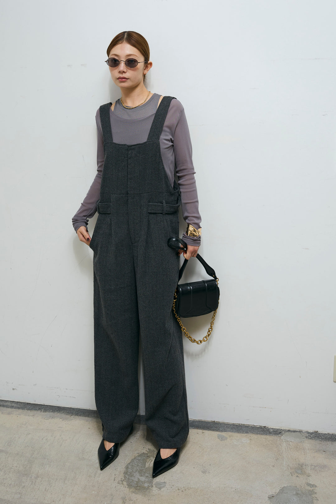 [予約/SET]レイヤードトップス+ストライプコンビネゾン(2set)