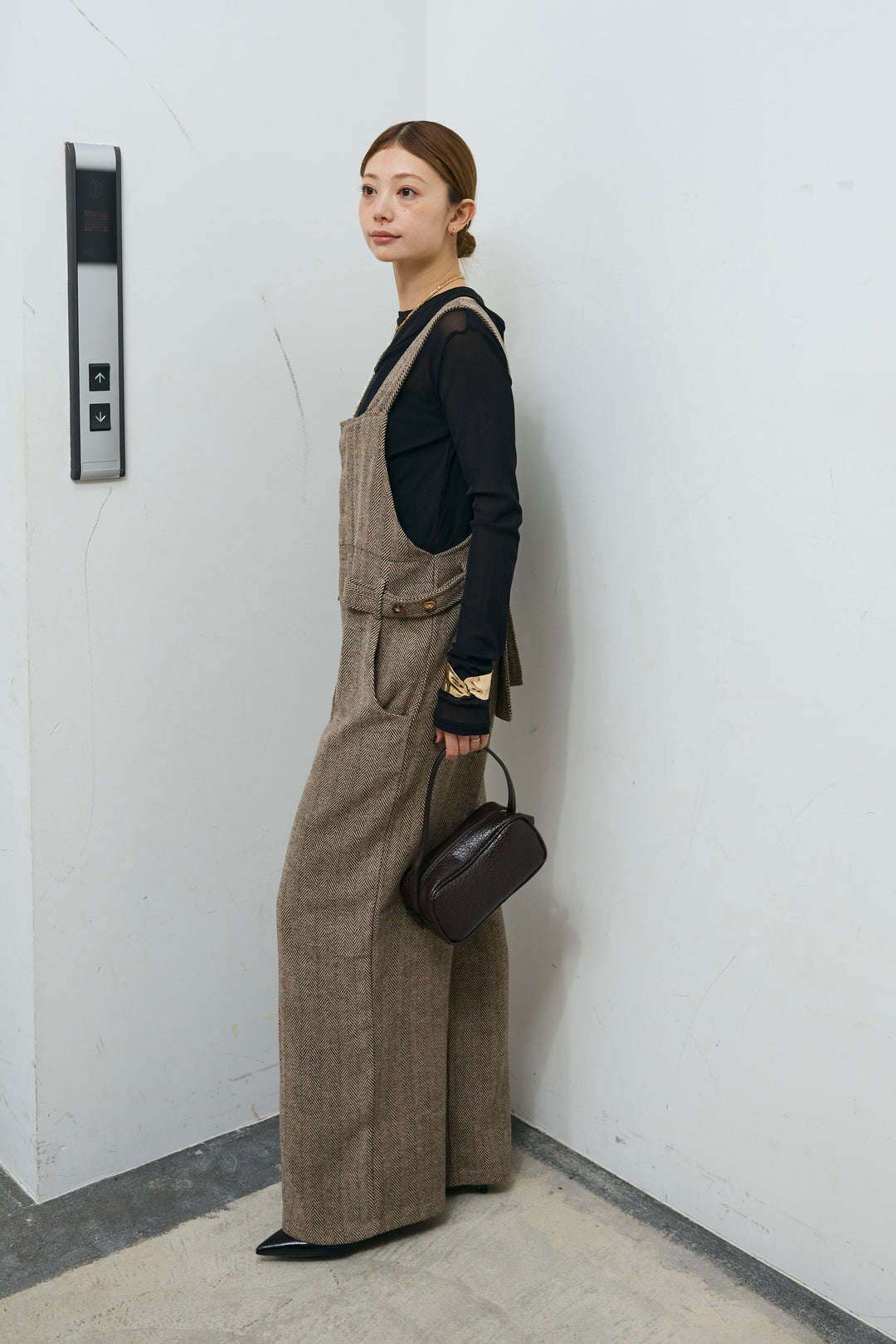 [予約/SET]レイヤードトップス+ストライプコンビネゾン(2set)