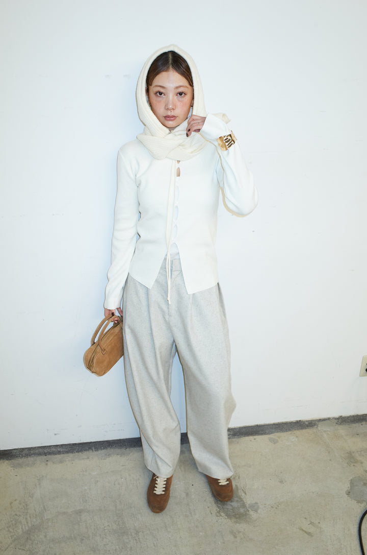 [予約/SET]フロントホールニット+ミックスカルゼサイドタックコクーンPT(2set)