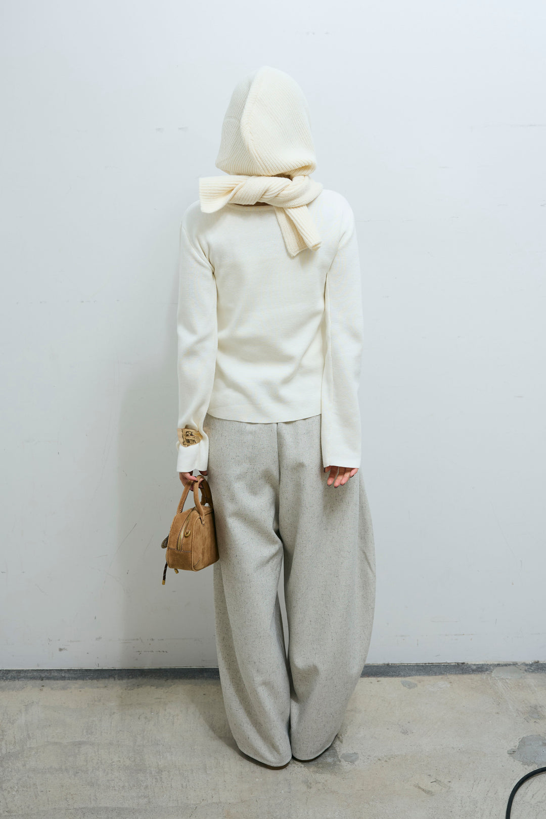 [予約/SET]フロントホールニット+ミックスカルゼサイドタックコクーンPT(2set)