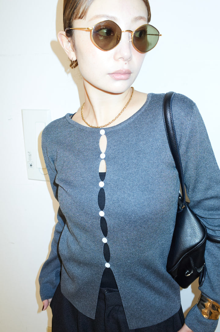 [予約/SET]フロントホールニット+ミックスカルゼサイドタックコクーンPT(2set)