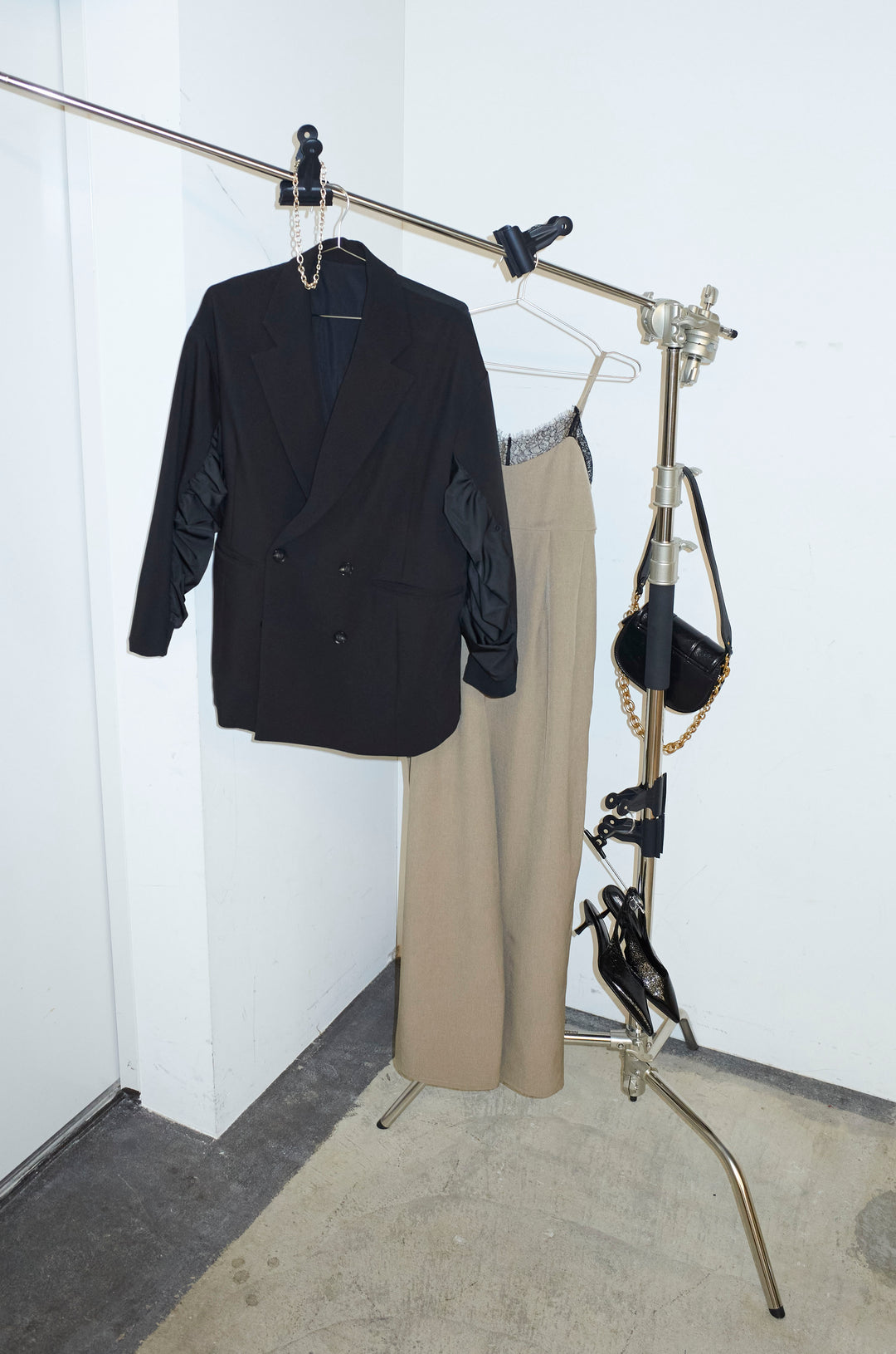 [予約/SET]ハイブリッドジャケット+レースキャミオールインワン(2set)