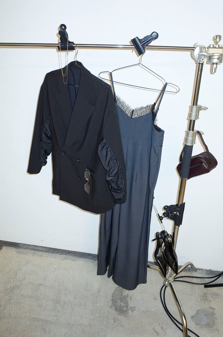 [予約/SET]ハイブリッドジャケット+レースキャミオールインワン(2set)