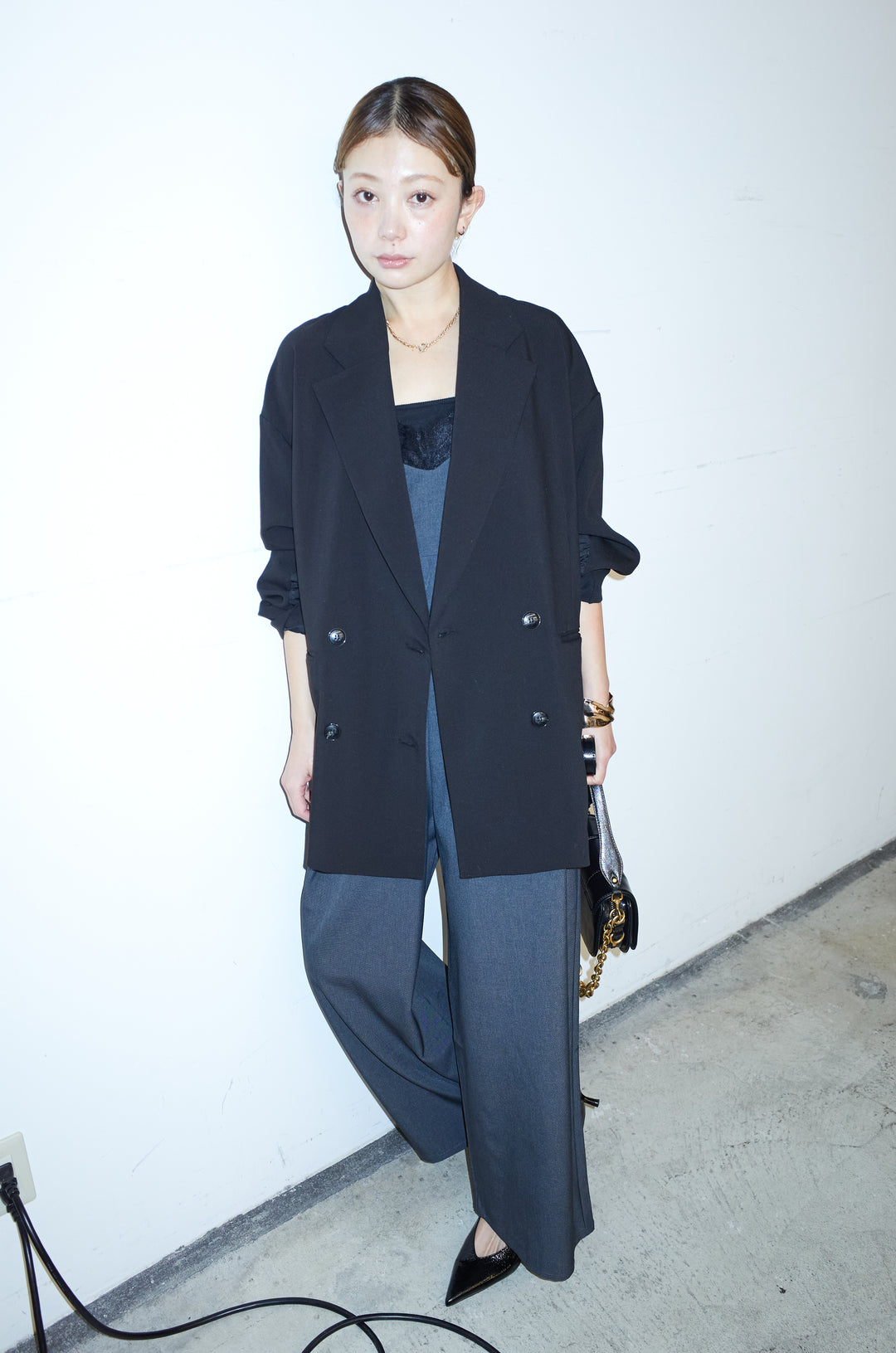 [予約/SET]ハイブリッドジャケット+レースキャミオールインワン(2set)