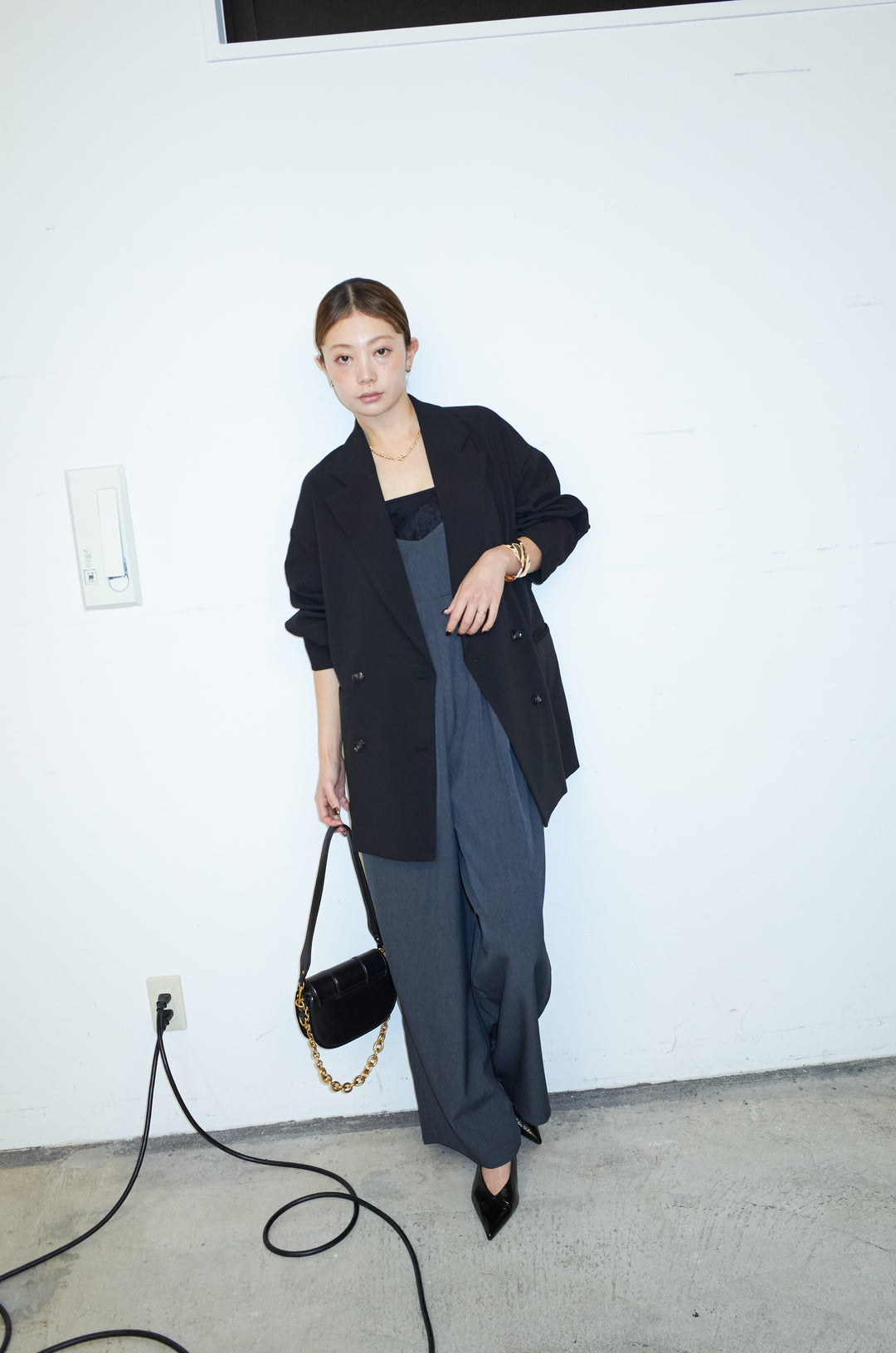 [予約/SET]ハイブリッドジャケット+レースキャミオールインワン(2set)