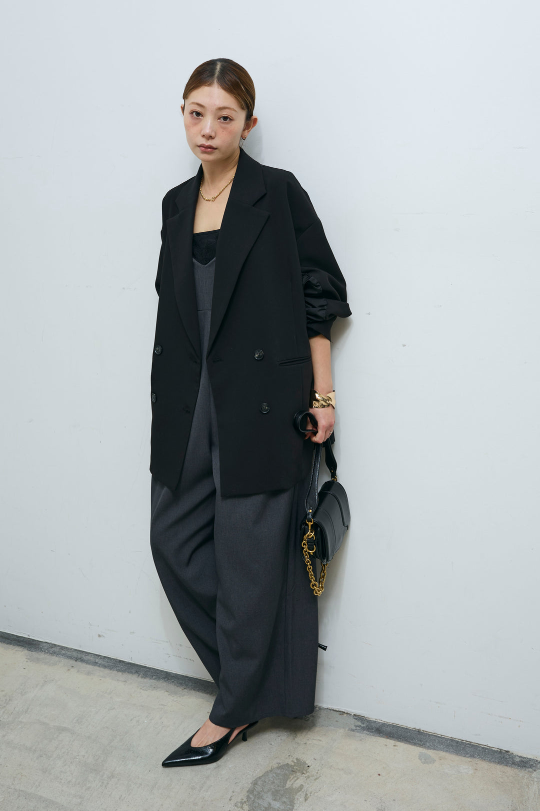 [予約/SET]ハイブリッドジャケット+レースキャミオールインワン(2set)