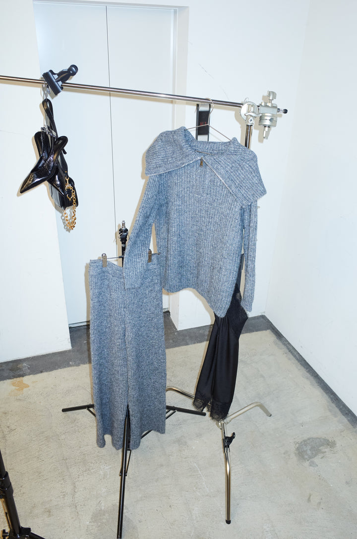 [予約/SET]ジップニットセットアップ+レースキャミ(2set)