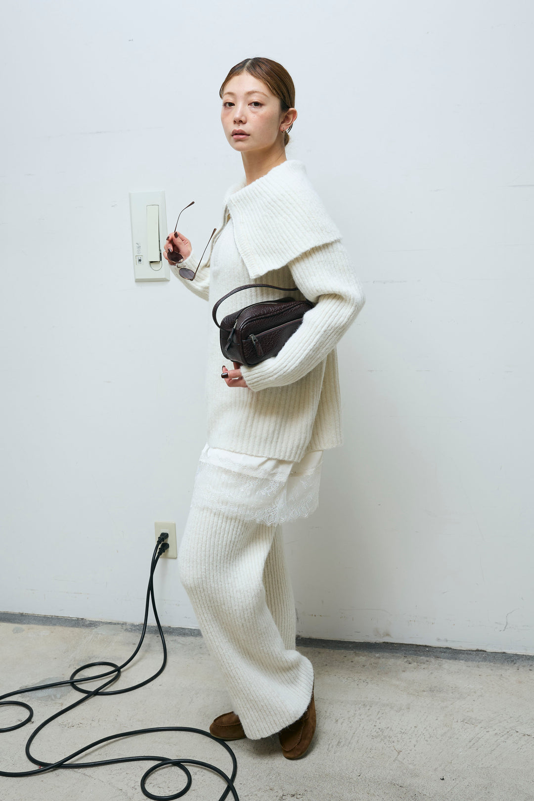 [予約/SET]ジップニットセットアップ+レースキャミ(2set)