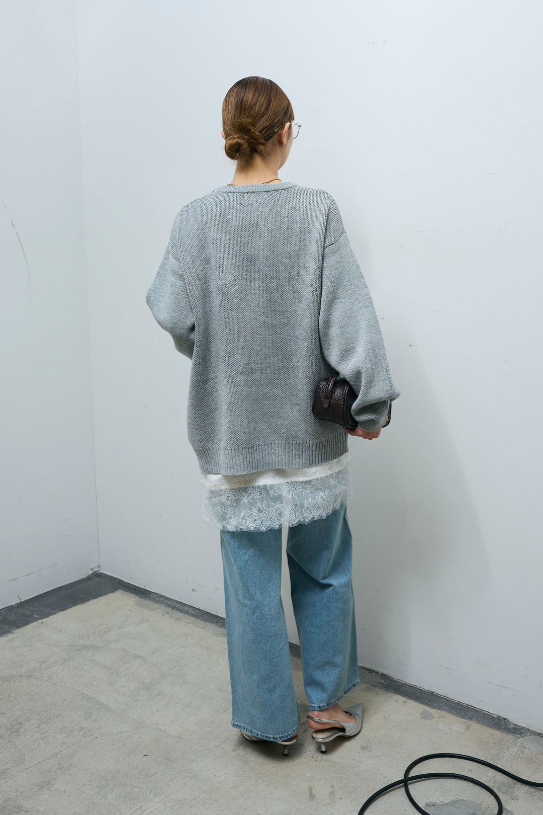 [予約/SET]バーナードジャガードプルオーバー+ウエスト切り替えストレートデニム(2set)