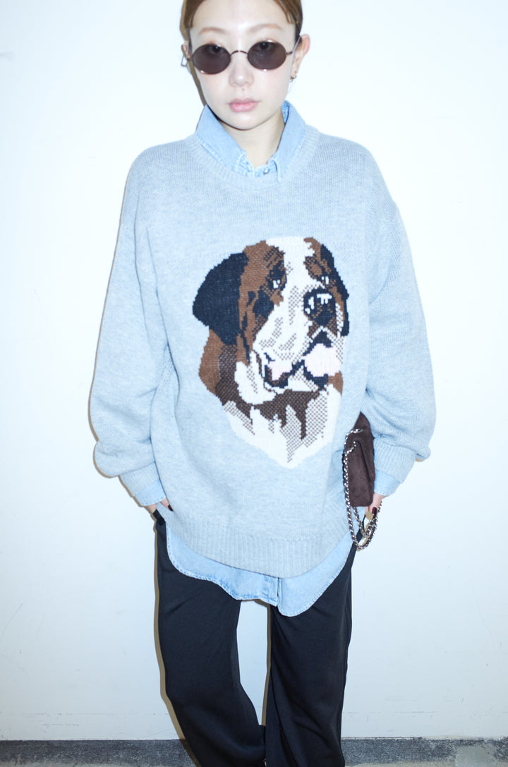 [予約/SET]バーナードジャガードプルオーバー+オーバーサイズデニムシャツ+エフォートレスカーブパンツ(3set)