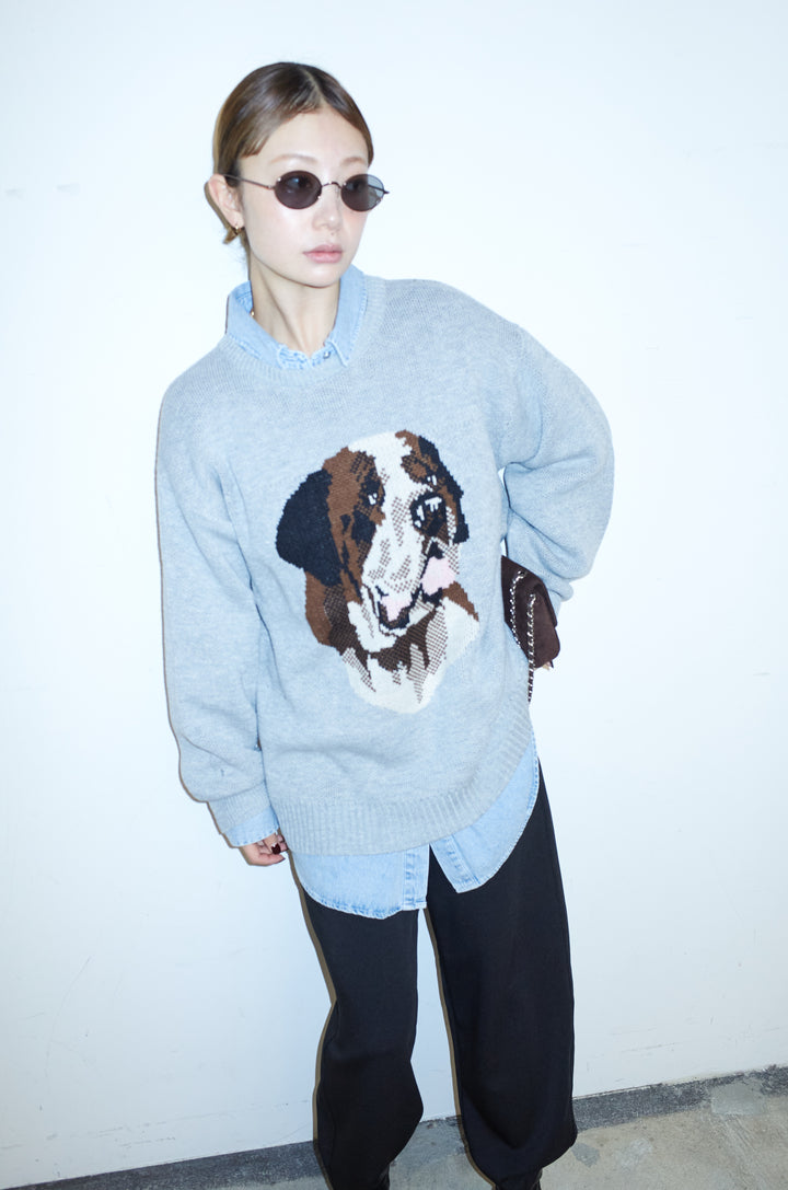 [予約/SET]バーナードジャガードプルオーバー+ウエスト切り替えストレートデニム(2set)