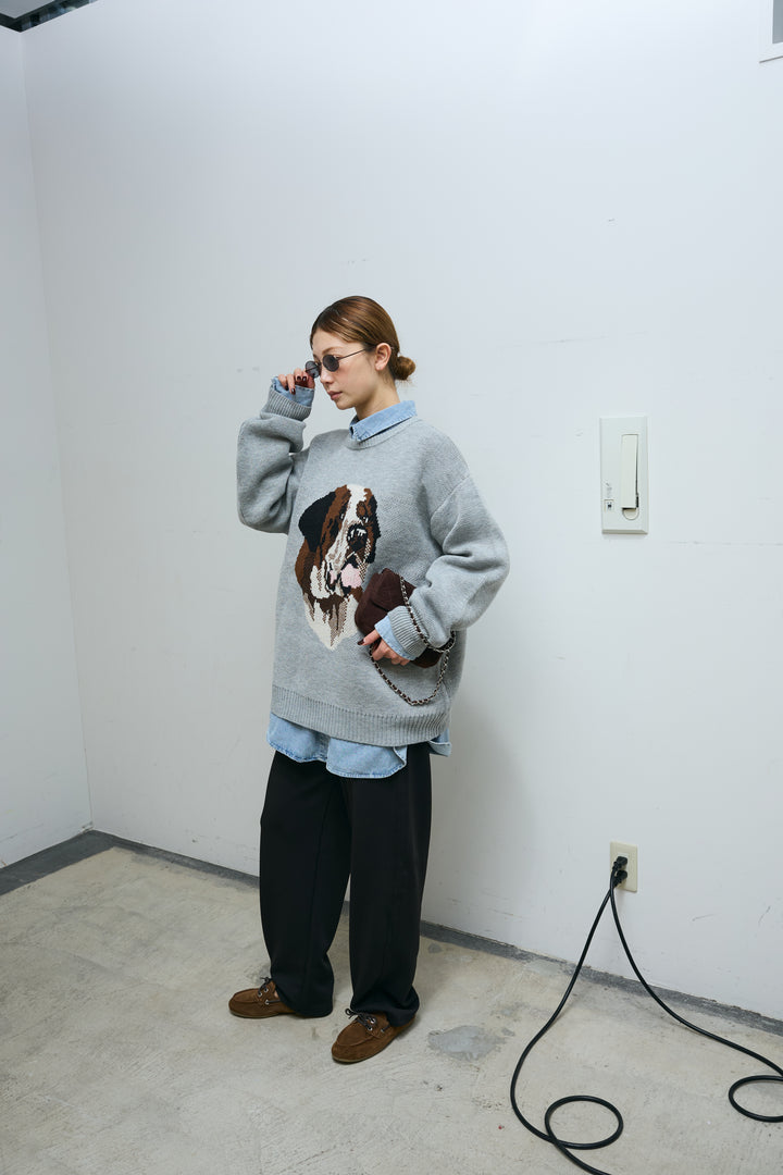 [予約/SET]バーナードジャガードプルオーバー+ウエスト切り替えストレートデニム(2set)