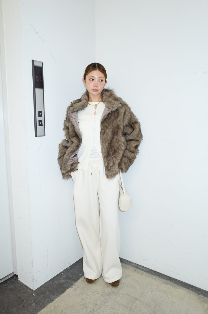 [予約/SET]ミックスファージップブルゾン+フロントホールニット(2set)