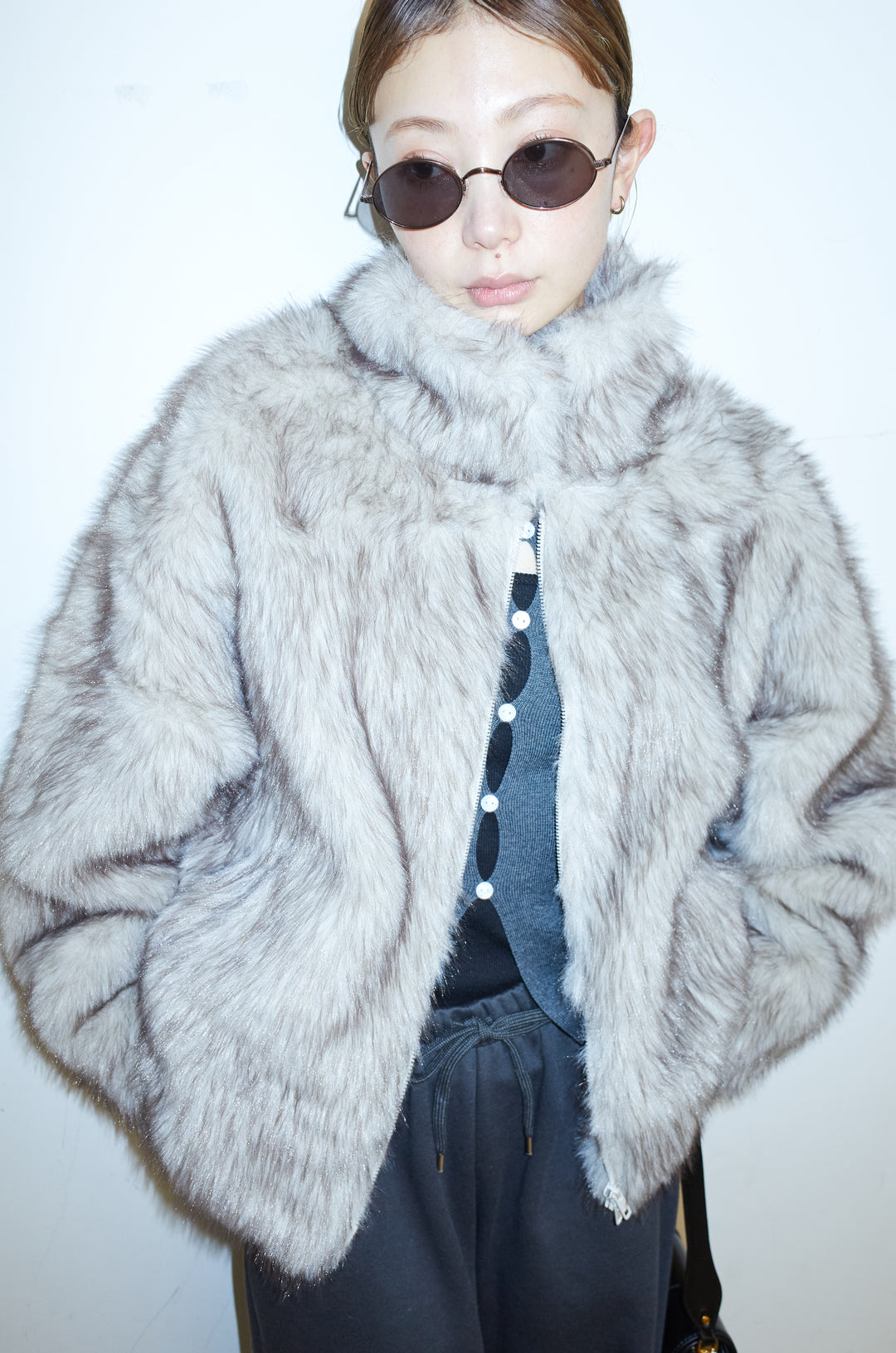 [予約/SET]ミックスファージップブルゾン+裏起毛スウェットワイドパンツ(2set)