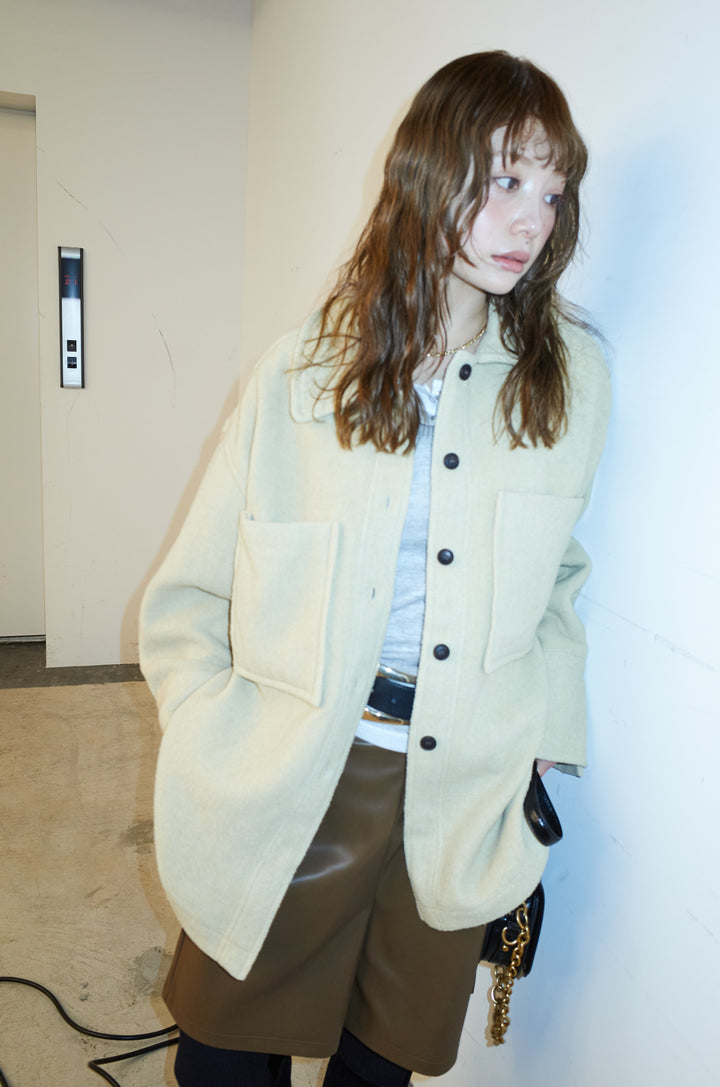 [予約]ウールモッサ杢ヘリンボーンシャツJK