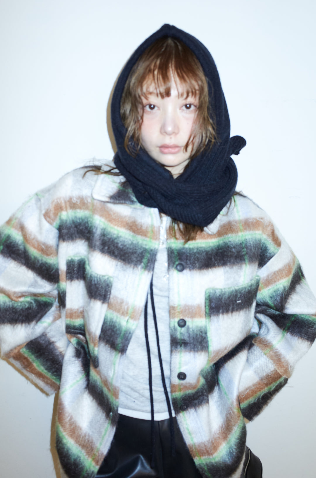 [予約]ウールモッサ杢ヘリンボーンシャツJK