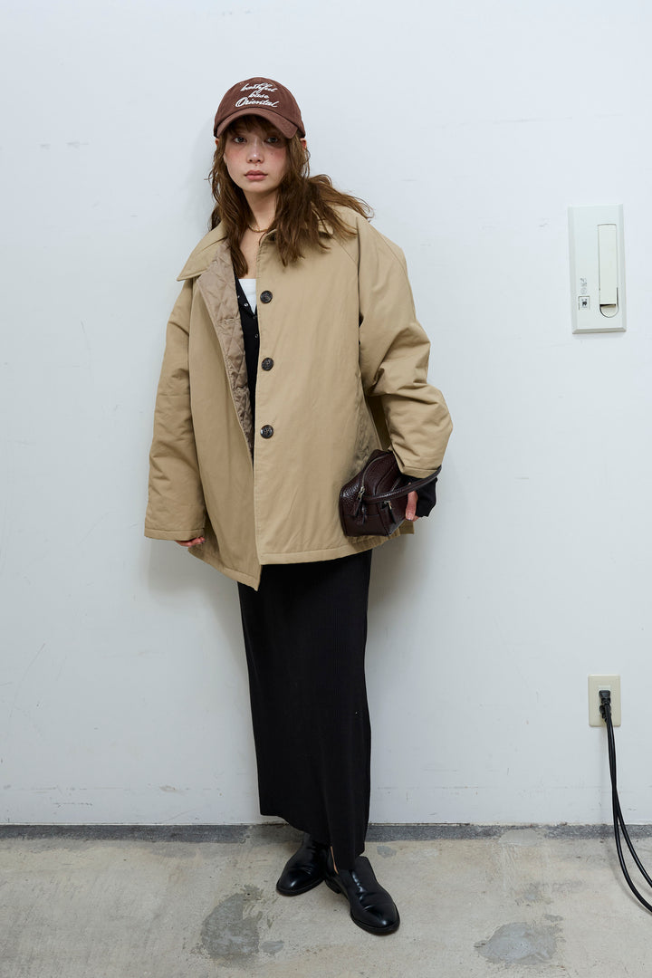 [予約/SET]キルトライニングAライントレンチ+ヘンリーリブワンピース(2set)