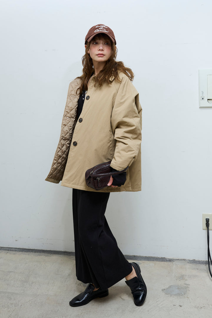 [予約/SET]キルトライニングAライントレンチ+ヘンリーリブワンピース(2set)