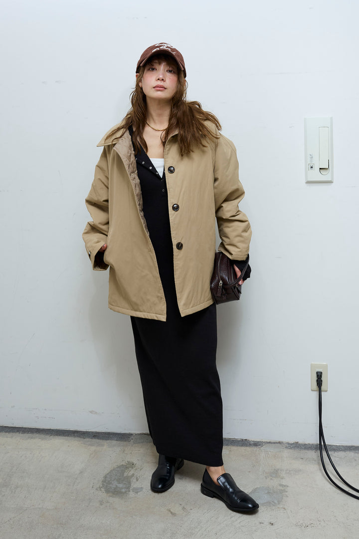 [予約/SET]キルトライニングAライントレンチ+ヘンリーリブワンピース(2set)