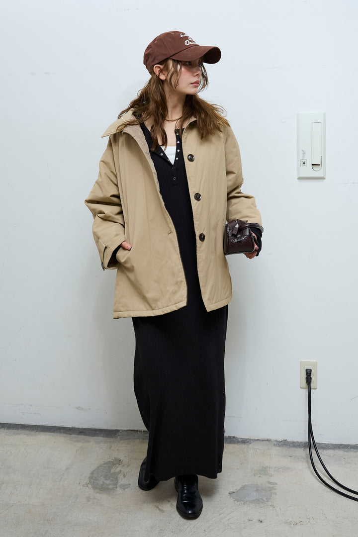 [予約/SET]キルトライニングAライントレンチ+ヘンリーリブワンピース(2set)