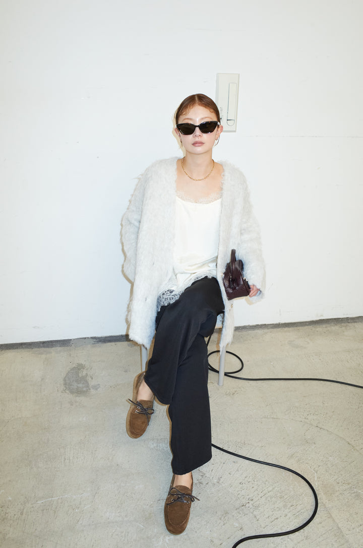 [予約/SET]ウェーブシャギーニットジャケット+エフォートレスカーブパンツ(2set)