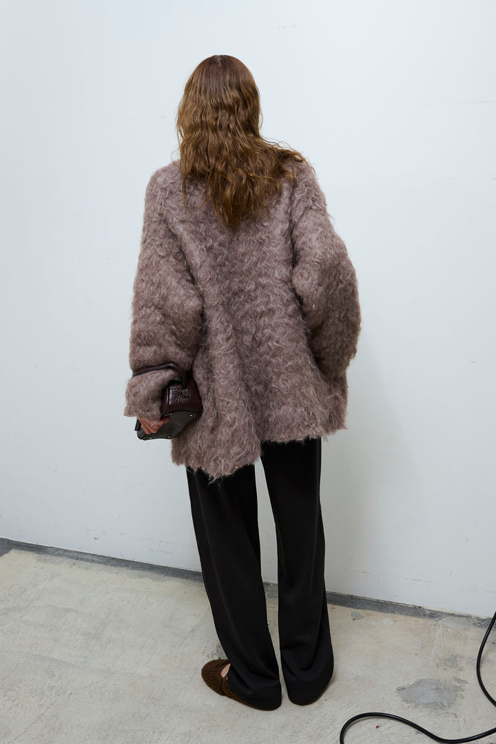 [予約/SET]ウェーブシャギーニットジャケット+エフォートレスカーブパンツ(2set)