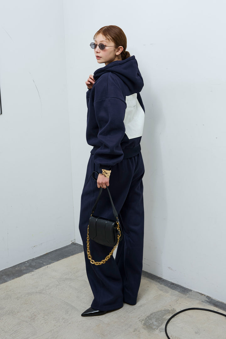 [予約/SET]バックラベルコンパクトフーディ+裏起毛立体カーブパンツ(2set)