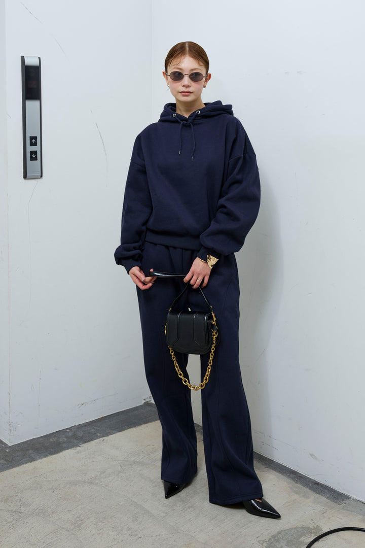 [予約/SET]バックラベルコンパクトフーディ+裏起毛立体カーブパンツ(2set)