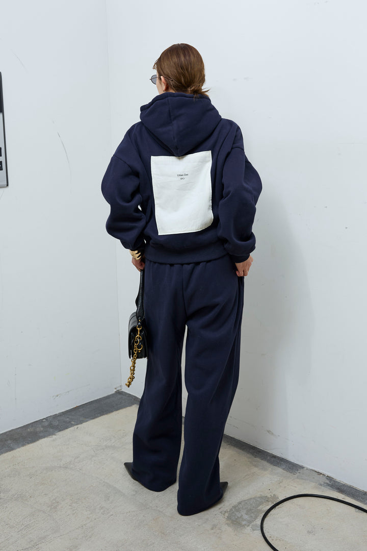 [予約/SET]バックラベルコンパクトフーディ+裏起毛立体カーブパンツ(2set)