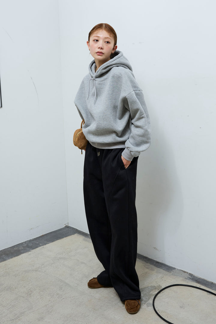 [予約/SET]バックラベルコンパクトフーディ+裏起毛立体カーブパンツ(2set)