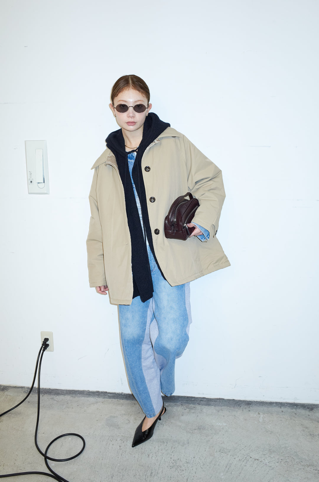 [予約/SET]キルトライニングAライントレンチ+アルパカタッチフライトニットキャップ(2set)