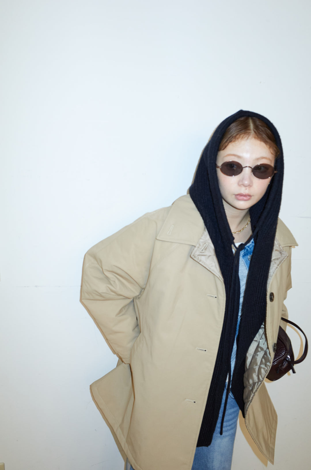 [予約/SET]キルトライニングAライントレンチ+アルパカタッチフライトニットキャップ(2set)