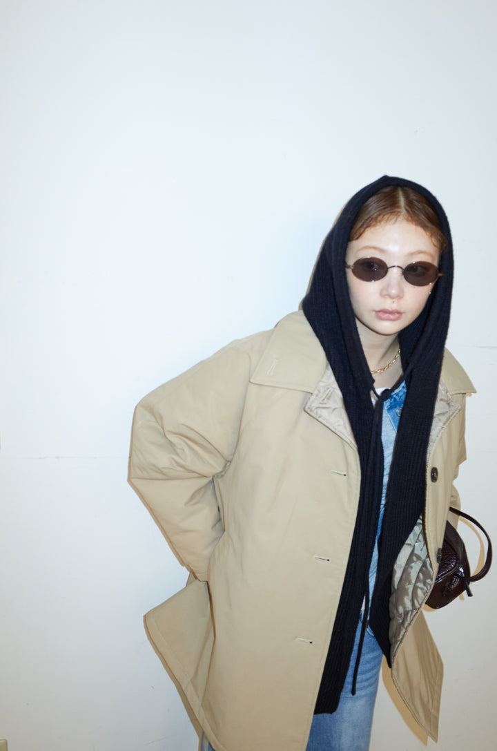 [予約/SET]キルトライニングAライントレンチ+アルパカタッチフライトニットキャップ(2set)