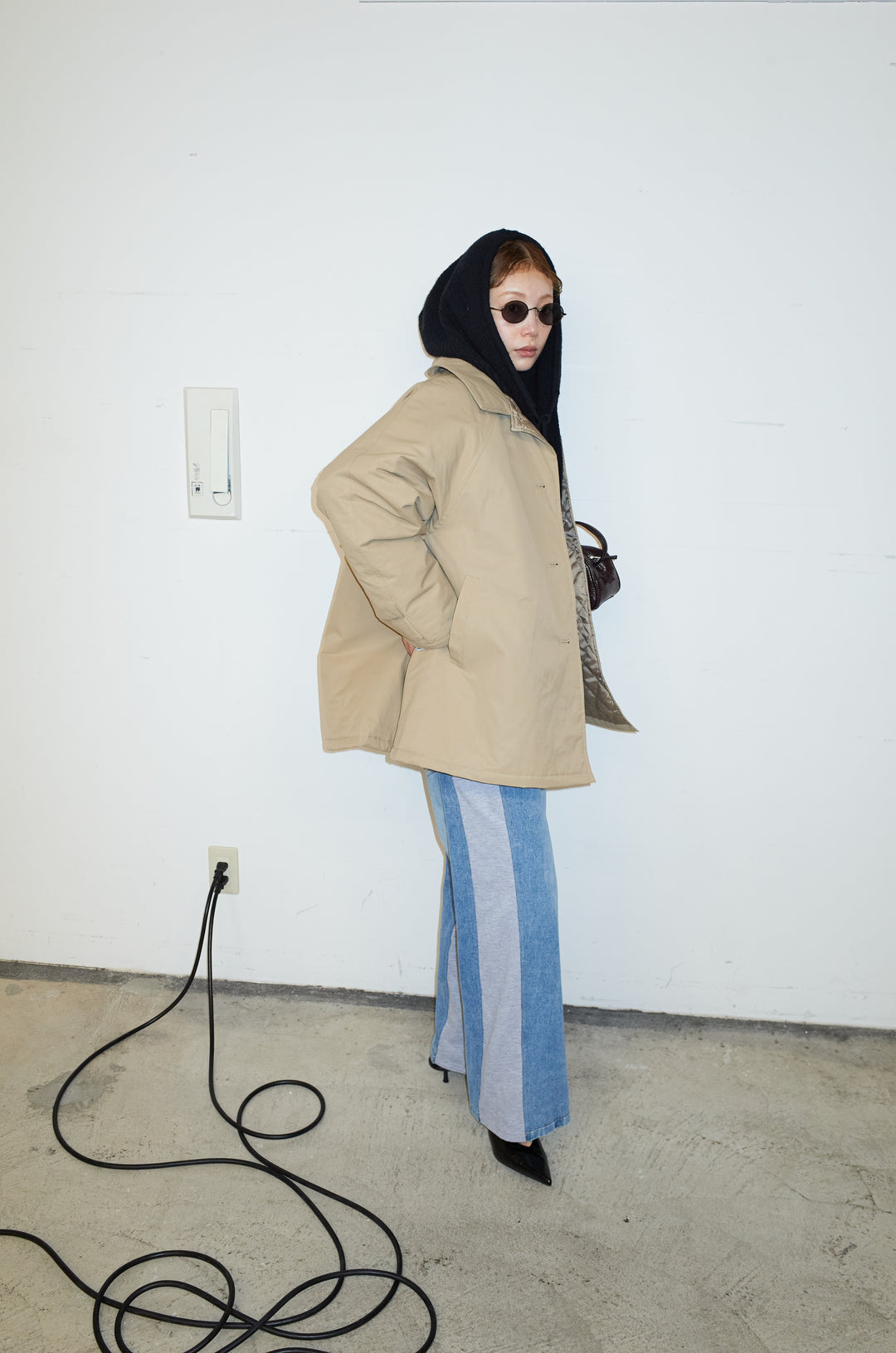 [予約/SET]キルトライニングAライントレンチ+アルパカタッチフライトニットキャップ(2set)