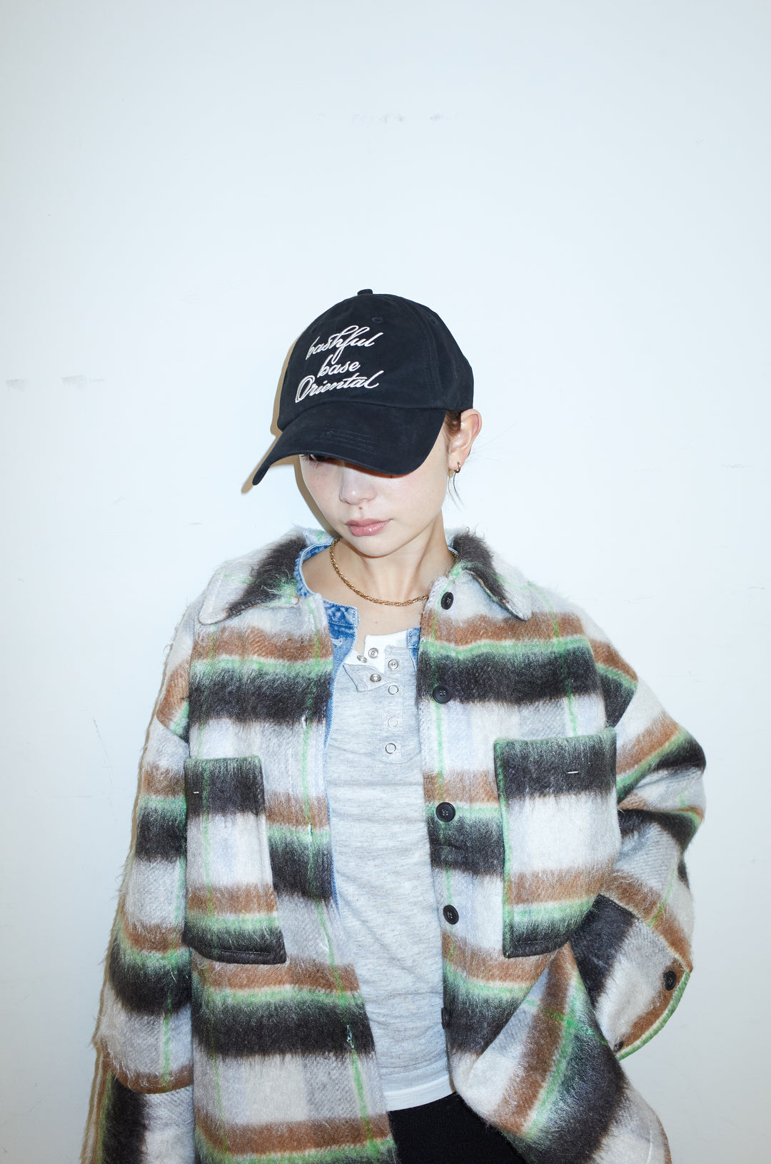 [予約/SET]ウールモッサ杢ヘリンボーンシャツJK+オーバーサイズノーカラーデニムJK+リブニットナロースカート(3set)