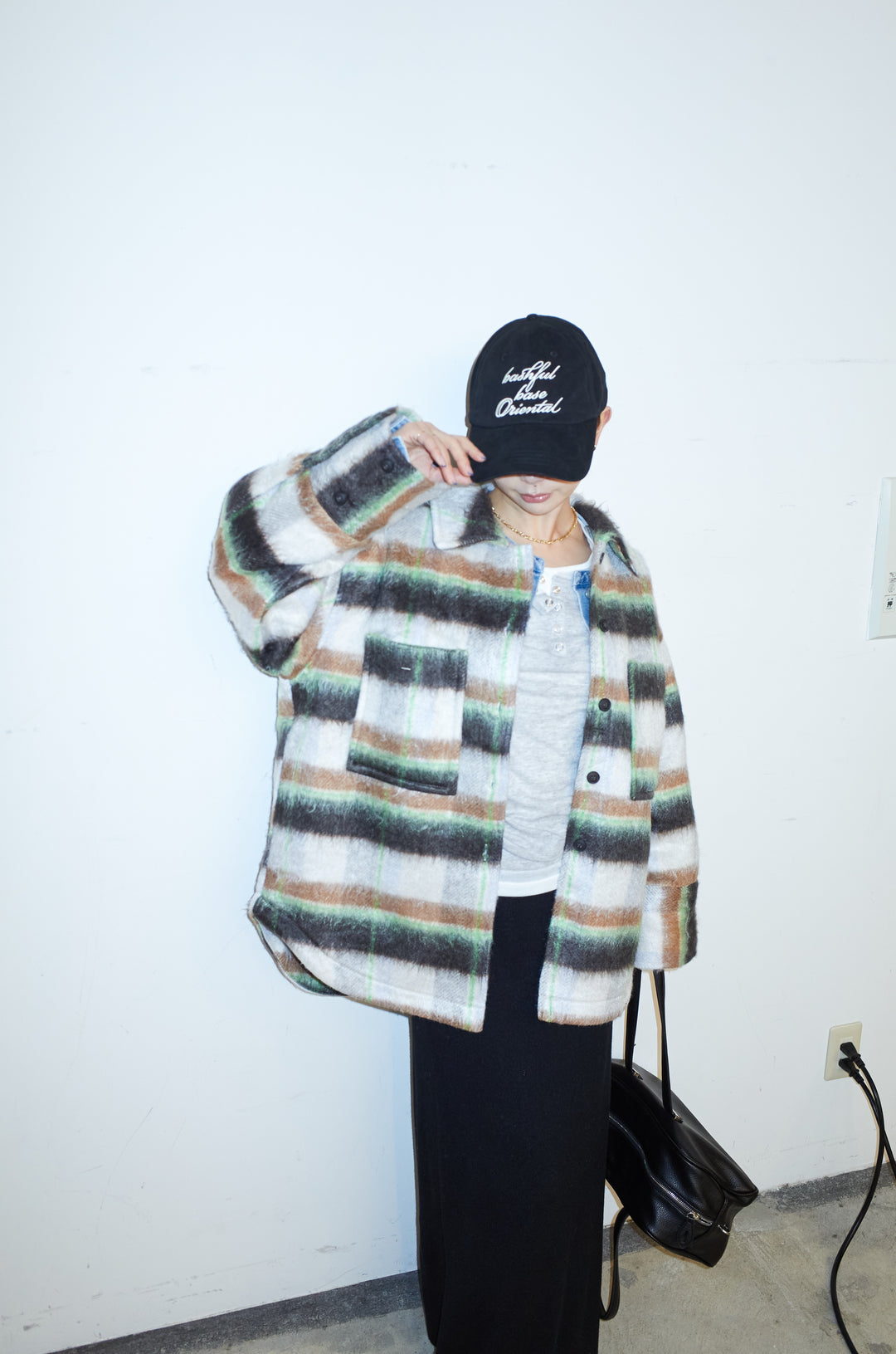 [予約/SET]ウールモッサ杢ヘリンボーンシャツJK+オーバーサイズノーカラーデニムJK+リブニットナロースカート(3set)