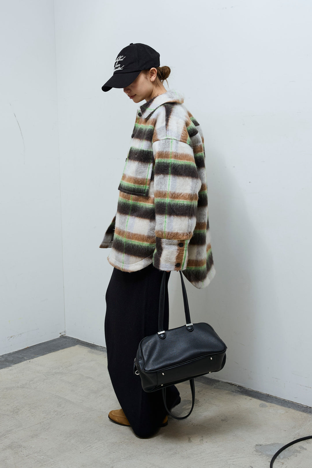 [予約/SET]ウールモッサ杢ヘリンボーンシャツJK+リブニットナロースカート(2set)