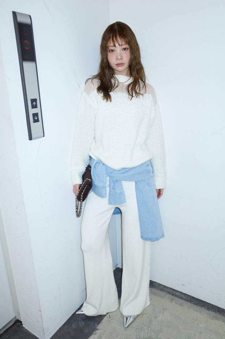 [予約/SET]切り替えパターンミニフリンジニット+サイドフリンジニットパンツ(2set)