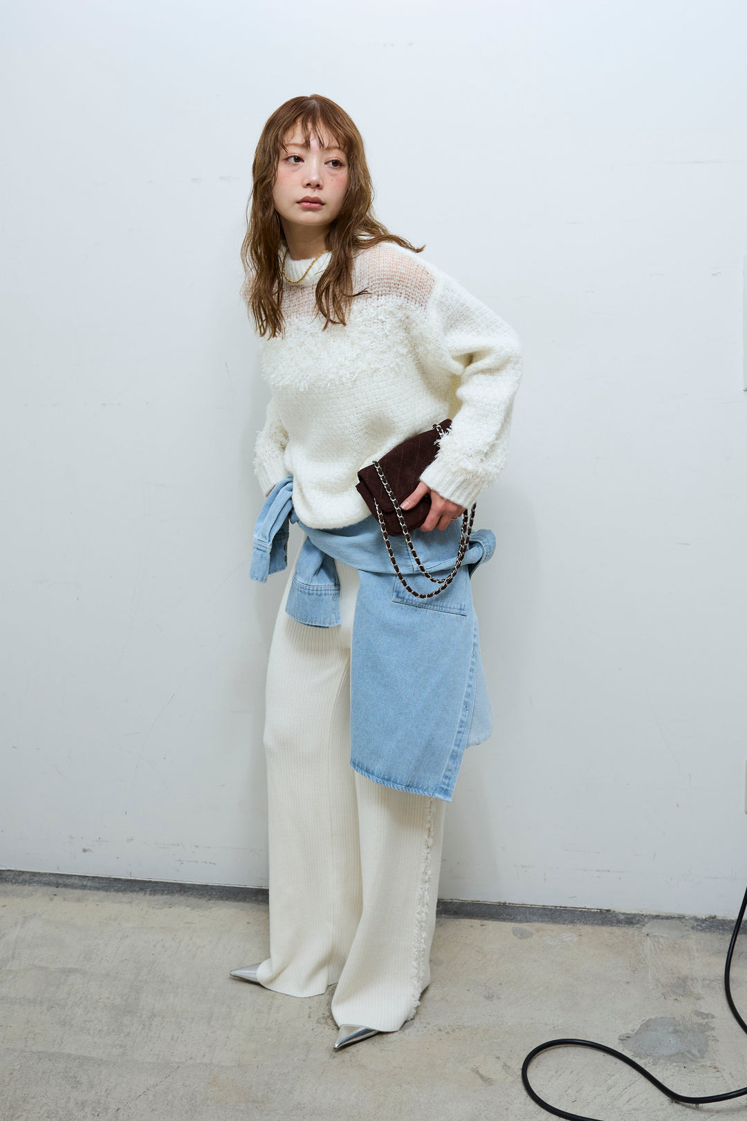 [予約/SET]切り替えパターンミニフリンジニット+サイドフリンジニットパンツ(2set)