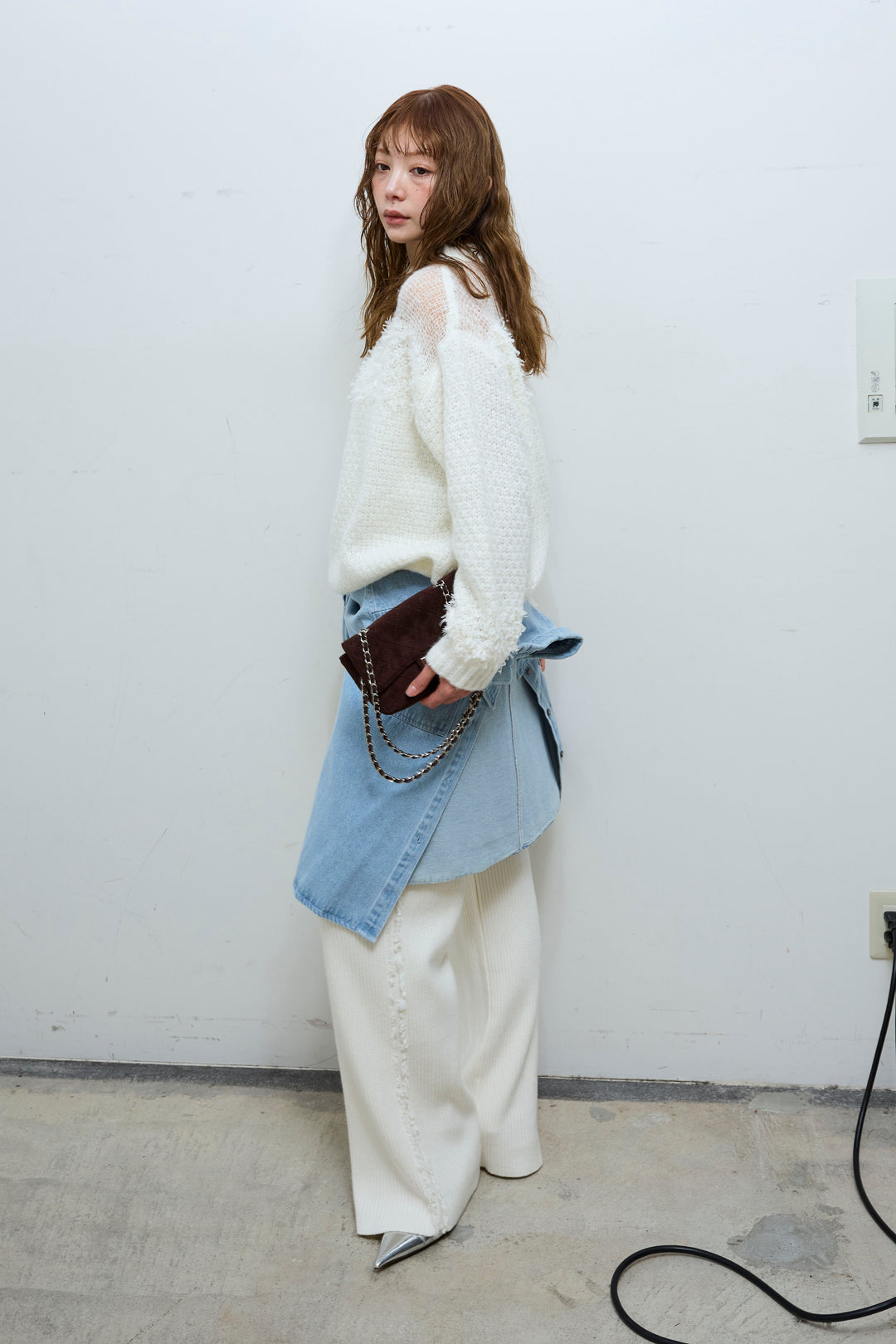 [予約/SET]切り替えパターンミニフリンジニット+サイドフリンジニットパンツ(2set)