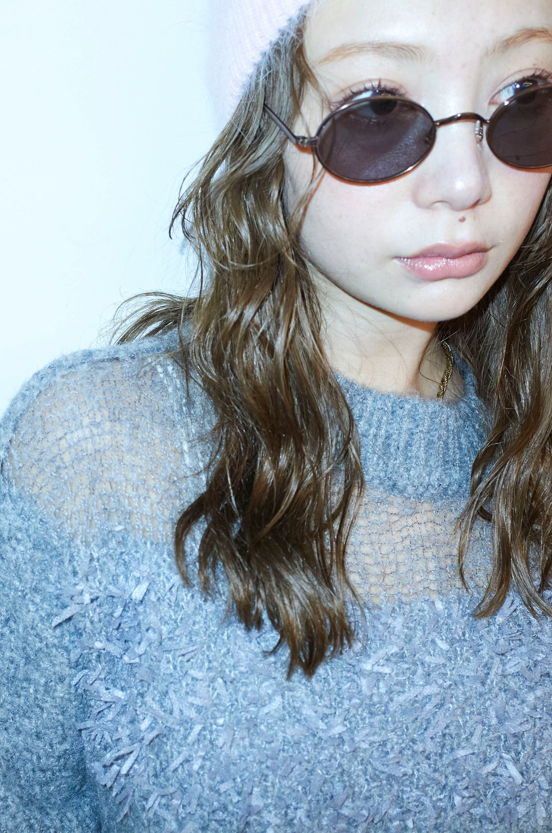 [予約/SET]切り替えパターンミニフリンジニット+アウトシームストレートスカート(2set)