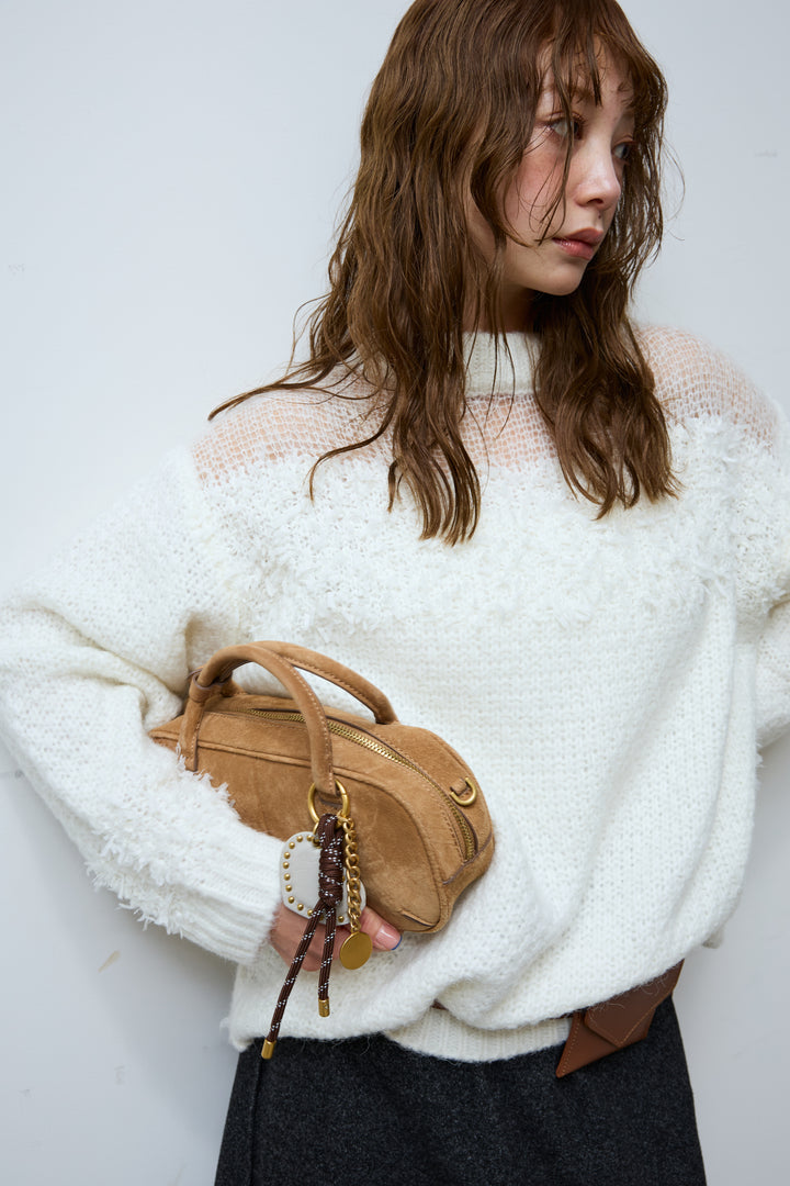 [予約]切り替えパターンミニフリンジニット