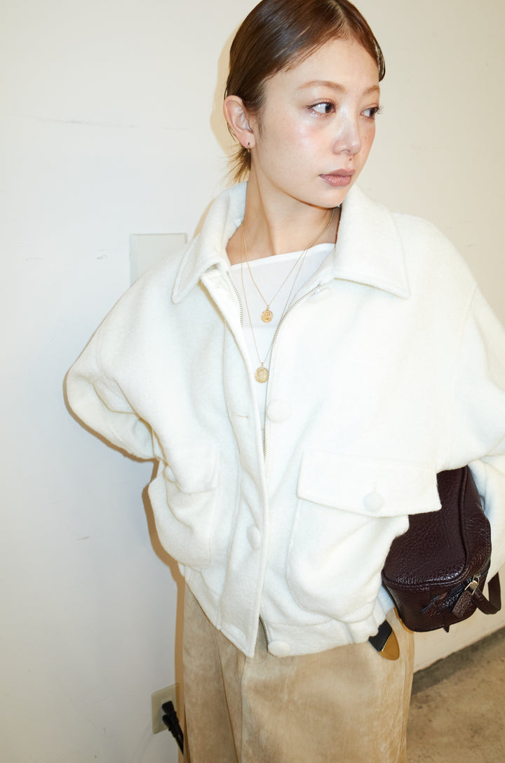 [予約/SET]ソフトシャギー ブルゾン+チュールベロアサイドギャザーPO+スウェードタッチコクーンスカート(3set)