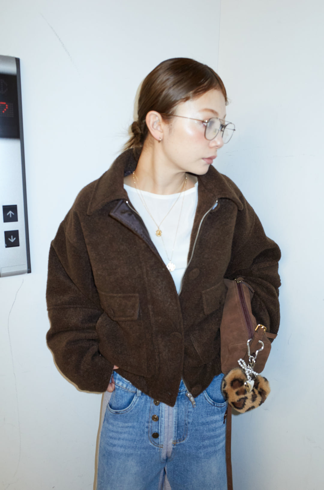 [予約/SET]ソフトシャギー ブルゾン+チュールベロアサイドギャザーPO+スウェット切り替えデニムパンツ(3set)