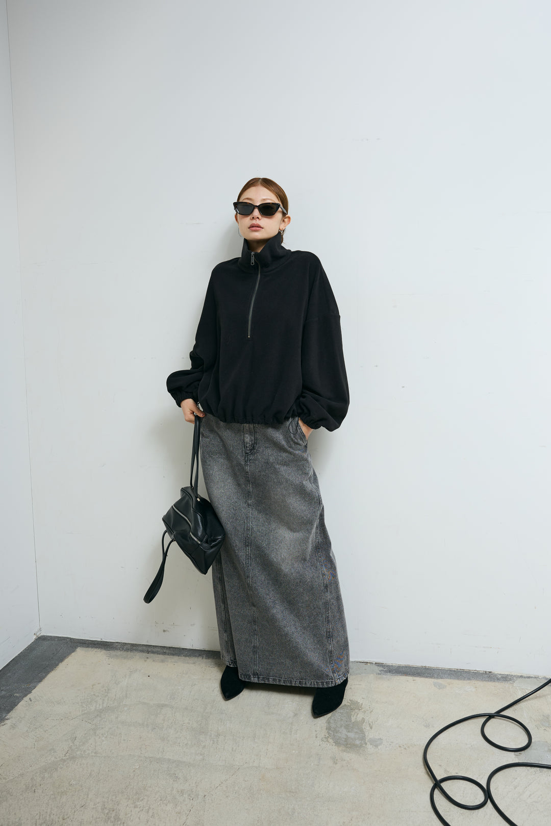 [予約/SET]ハーフジップフリースブルゾン+オーセンティックデニムSK(2set)