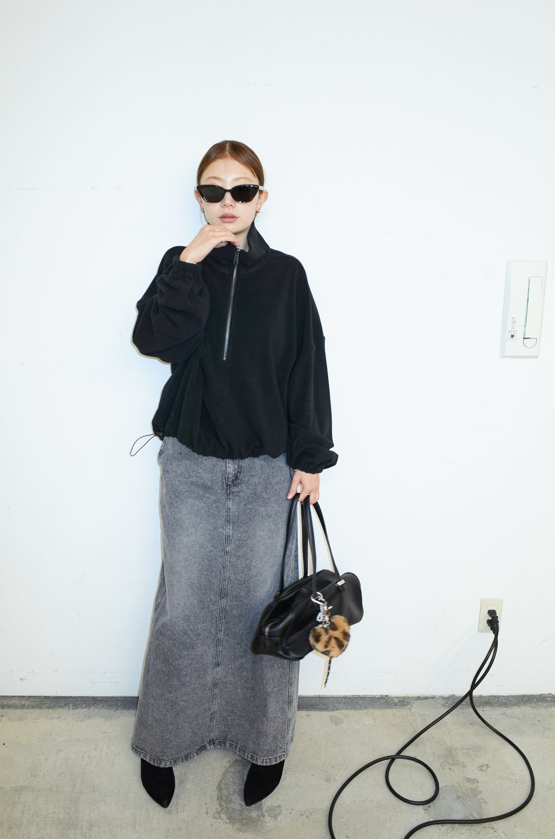 [予約/SET]ハーフジップフリースブルゾン+オーセンティックデニムSK(2set)