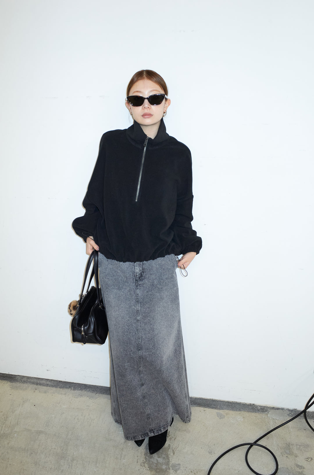 [予約/SET]ハーフジップフリースブルゾン+オーセンティックデニムSK(2set)